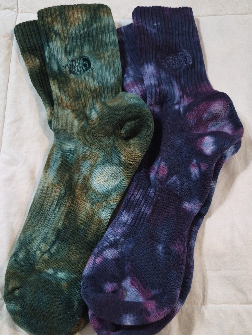 2 Pair Tie Dye The North Face Socks